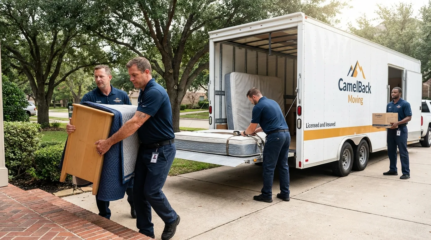 Crew loading residential truck for cross-state move from Miamitown, OH